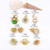 Cuentas Espaciadoras de Colgante de León de Cobre Chapado en Oro Doble Colgante Material para Accesorios de Pulsera DIY Hechos a Mano Materiales