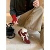 Piel de Vaca ~ 5 cm de Aumento de Altura Interior Zapatos Retro con Estampado de Leopardo para Entrenamiento Moral para Mujeres 2025 Nuevos Zapatos Forrest Gump Zapatos Deportivos Casuales