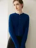 Nuevo Cárdigan 100% Cachemir Puro Otoño/Invierno para Mujer, Suéter de Punto con Botones y Cuello Redondo, Top Versátil de Corte Ajustado