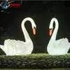 Lámpara Solar de Cisne para Patio Exterior Decoración de Jardín y Villa Lámpara de Cisne Brillante de Fibra de Vidrio Luz Ambiental para Casa de Huéspedes