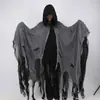 Em Estoque Capa de Halloween para Adultos e Crianças Capa de Bruxa Fantasia de Ceifador Traje de Casa Assombrada Peça Única de Terror