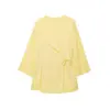 Estilo Verano Nuevo Estilo Europeo y Americano Elegante Estilo Vacacional Kimono de Lino de Manga Larga Traje de Pantalón Casual