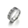 Anillo Huayue Amazon Patrón Popular Resistente a la Corrosión y al Deslustre para Hombres, Simple Retro, Elegante Acero Inoxidable