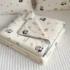 Colcha de Verano Tejida de Algodón Leche Grado Materno e Infantil Clase A, Colcha de Verano Enfriadora Estilo Dibujos Animados Frescos, Colcha para Aire Acondicionado Lavable a Máquina, Colcha Infantil