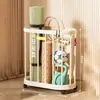 Prateleira de armazenamento para equipamentos de ginástica em casa, prateleira multicamadas, prateleira móvel com rodas, cesto de lavanderia para banheiro de chão