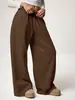 Suministro transfronterizo para los productos más vendidos de Amazon: Pantalones largos casuales de pierna ancha, ajuste holgado, con cordón, estilo europeo y americano, disponibles para venta al por mayor