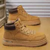 Nuevos zapatos de hombre para primavera y otoño, zapatillas blancas de caña alta transpirables, zapatillas deportivas versátiles, ligeras, duraderas y de moda, zapatillas casuales tipo skate