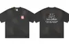 Gallery Dept Lavado y Desgastado Manga Corta Retro High Street Vintage Camiseta Suelta para Pareja Moderna