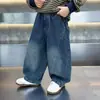 Pantalones para Niños Estilo Otoño de Moda Jeans Rectos para Niños Nuevo Estilo 2026 Pantalones Holgados Tipo Cimitarra para Bebés Niños Primavera y Otoño