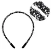Diadema de lentejuelas rosa cebolla con pedrería estilo coreano para niños, dulce, simple, rosa brillante, pinza para el pelo fina para mujer, fuente