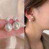 Pendientes de plata S925 con forma de aguja, estilo coreano, con nuevas flores y perlas, para mujer, estilo TikTok, diseño simple y elegante.