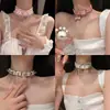 Estilo Oscuro Puro Deseo Sexy Correa Hueso de Perro Cuero Anillo para el Cuello Gargantilla Collar Femenino Punk Banda para el Cuello Cadena para el Cuello