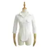 Camisa tipo polo deportiva de moda que ciñe la cintura para mujer, pura y seductora, estilo otoño, con cuello camisero, mangas largas, tiras para atar y botones de un solo pecho, al por mayor