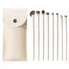Set de Pinceles para Sombras de Ojos Cloud Porcelain para Principiantes, Pincel para Detalles de Ojos, Pincel Biselado para Delineador de Ojos, Pincel para Sombras de Nariz, Pincel de Maquillaje para Mezclar Aegyo-Sal