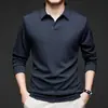 Exportación transfronteriza, Camisa polo para hombre con cuello de gaviota, adecuada para primavera y otoño, casual y versátil, una camiseta de hombre de alta gama