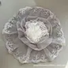 Estilo Coreano Tela de Encaje Grande Flor de Organza Temperamento de Alta Gama Flor Hecha a Mano Tridimensional Camelia Corsage Azul
