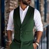 Colete masculino casual slim, novo colete verde escuro com gola de frutas escuras para comércio exterior, primavera de 2025