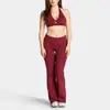 Conjunto de Yoga Calça Flare Dobrável Chen Shijie, Roupa Esportiva Respirável, Lindo Conjunto Fitness para Levantar Costas e Quadril para Mulheres