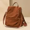 Mochila Impermeable de Pana Simple para Mujer Nueva Casual Multifuncional Antirrobo Gran Capacidad Bolsa Escolar para Estudiante Moderna