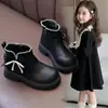 Dr. para Niñas. Botas Martens Malla Perla Lazo Botas Dulce Princesa 2026 Otoño Nuevas Botas Individuales Para Niños Medianos y Grandes Botas de Moda