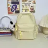 Mochila Escolar Estética de Alto Valor Dopamine Milk Fufu para Niñas, Estilo Coreano Simple para Estudiantes de Secundaria y Preparatoria, Mochila Compacta para Estudiantes de Primaria