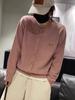 Cardigan de Tricô Feminino 2025 Novo Outono e Inverno Gola Redonda Bordado Elegante Casual Solto Versátil Macio Waxy Imitação de Lã
