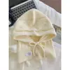 Gorro Cálido Integrado con Bufanda de Punto Grueso Cableada Coreana Chal Otoño Invierno