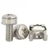 Tornillo de Cabeza Redonda Cruzada de Acero Inoxidable 304 con Almohadilla de Goma Combinación Tuerca Casquillo M5-M6 Tuerca para Gabinete