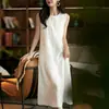 Primer Amor Tiempo Romántico Ácido Acético Bordado Blanco Sin Mangas Vestido Largo 26 Nuevo Estilo de Verano