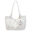 Bolso de Tote Estilo Universitario de Lunares Literario Retro para Mujer 2026 Nueva Moda Bolso Versátil de Gran Capacidad Bolso de Hombro