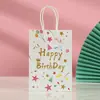 Bolsa de papel kraft bolsa de regalo de cumpleaños bolsa tote publicitaria con logo impreso bolsa de embalaje al por mayor