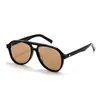 Gafas de sol de montura grande estilo europeo y americano para mujer Gafas de sol estilo aviador doble puente Tragic Magic color té negro para hombre BC-2275