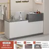 Mostrador de recepción, barra de bar, mostrador de caja, mostrador de tienda pequeño, simple y moderno para supermercados, tiendas de ropa, comercios y restaurantes