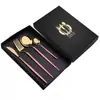 Comercio Electrónico Transfronterizo Juego de Cubiertos Estilo Occidental Portugués Acero Inoxidable Caja de Regalo Cuchillo para Bistec, Tenedor y Cuchara Caja de Regalo Tenedor Hecho a Medida