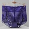 Comercio Exterior Verano Cintura Media Sexy Encaje Ropa Interior para Mujer Cadera Transparente Entrepierna de Algodón Transpirable Talla Extra Calzones Sin Costuras