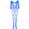 Uniforme de ropa interior sexy europea y americana jacquard mono con cordones entrepierna abierta pantimedias medias comercio exterior nuevo w594