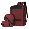 Mochila para Computadora de Negocios Transfronteriza para Hombre de Tres Piezas Bolso de Viaje Multifuncional con Puerto USB Bolsa para Computadora