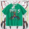 Camiseta de Manga Corta Nueva de Verano Prototipo de Poppy Playtime, Top Versátil para Niños y Niñas, de Moda