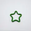 Chaveiro de estrela de cinco pontas pintado com spray anel de chave de anel plano fechado chaveiro DIY feito à mão acessórios de joia pingente