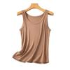 Camisola de punto acanalado personalizada de fábrica para mujer, de verano, sin mangas, para capas interiores, anti-exposición, cubre el pecho, top de punto