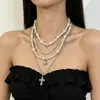 Collar de apilamiento de cuentas multicapa de lujo ligero y exquisito para mujer, cadena para la clavícula de diseño de nicho a la moda con un toque de alta gama