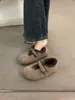 Zapatos planos Mary Jane de punta profunda, punta redonda, negros, forrados de felpa, nuevo estilo otoño/invierno para mujer, retro, cálidos y cómodos, sin cordones
