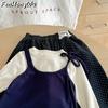 [Casa Rosa] Atuendo Dulce para Niñas Otoño Nuevo Pantalones de Pierna Ancha de Lunares para Niños Conjunto de Dos Piezas Ropa de Bebé de Moda