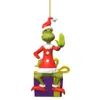 Decoração de Natal Transfronteiriça Acrílico Dourado e Vermelho Sino de Natal Grande com Pó Dourado, Sino de Dragão para Pendurar na Janela e na Parede