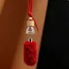 Pingente de Perfume para Carro Frasco Vazio Difusor de Carro Frasco de Óleo Essencial de Madeira Bola de Pelúcia Criativa Decoração para Pendurar no Carro Decoração Interior do Carro Fabricante