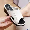 Pantuflas de Mujer con Suela Gruesa, Color Sólido de Moda, PVC, Tacón Alto, para Exteriores y Interiores, Casuales, para el Hogar, Venta al por Mayor