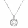 Collar de cubo de azúcar de diamante completo moissanita para mujer, colgante cuadrado de alta gama, chapado en platino, moderno y simple, directo de fábrica