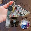 Llavero de oso mecánico luminoso degradado electrochapado genial de dibujos animados, colgante creativo para bolso, llavero, pequeño regalo al por mayor