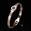 Pulsera de Epoxy Redonda con Números Romanos Huecos Negros de 6 mm, Europea y Americana Transfronteriza, Ajustable de Acero Inoxidable, Venta al por Mayor