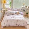 Juego de sábanas de tres piezas para camas de dormitorio, 100% algodón puro, juego de cuatro piezas, estilo sábana ajustable, adecuado para camas individuales en dormitorios universitarios